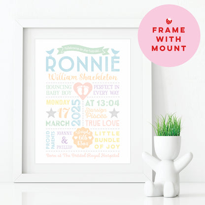 Custom Baby Print - Boy Retro Style