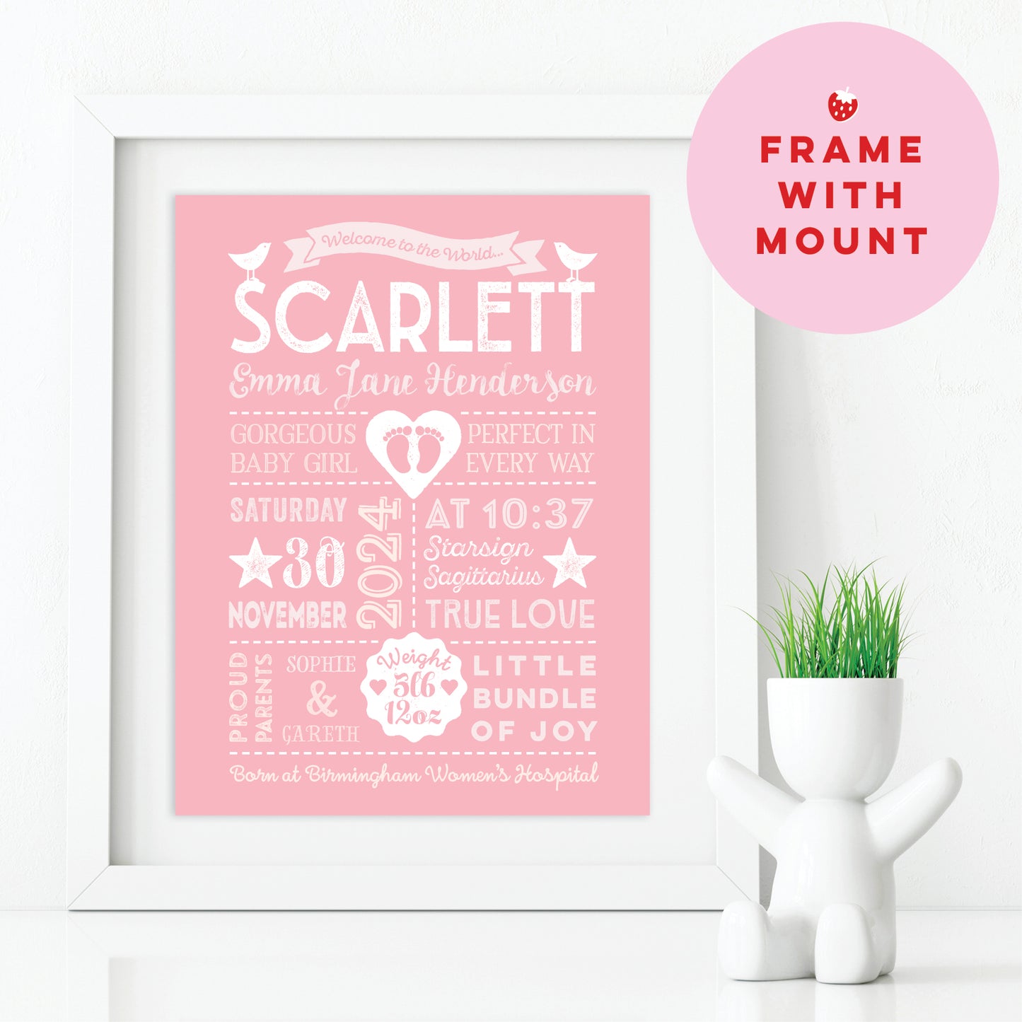 Custom Baby Print - Girl Retro Style