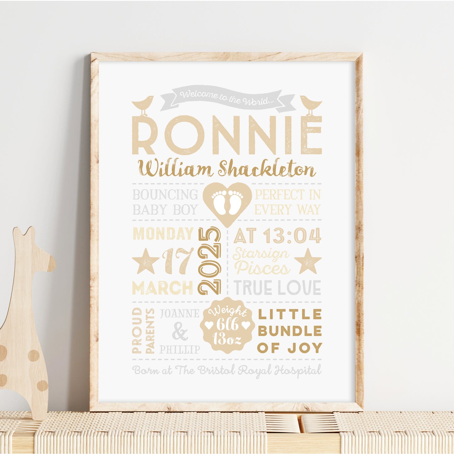 Custom Baby Print - Boy Retro Style