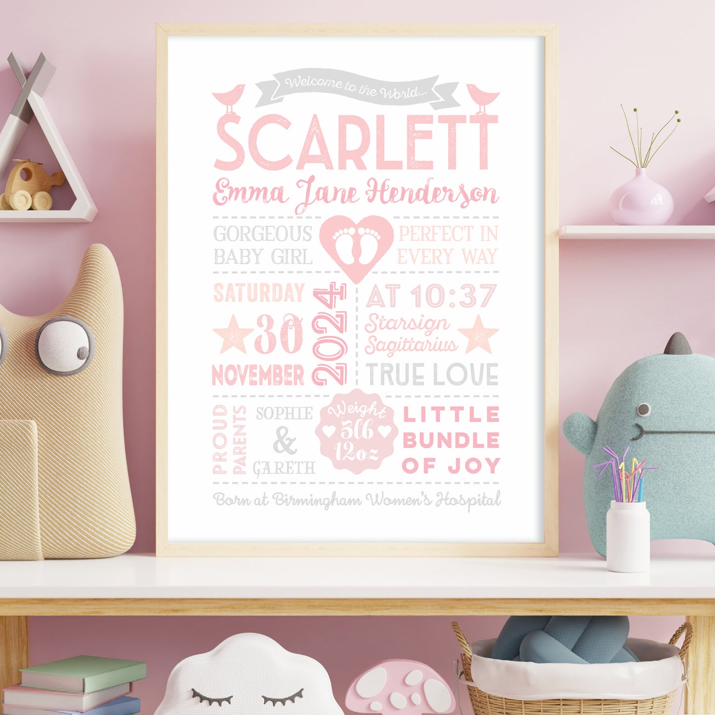 Custom Baby Print - Girl Retro Style