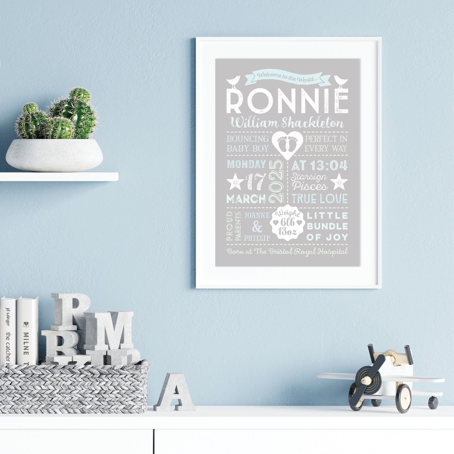 Custom Baby Print - Boy Retro Style