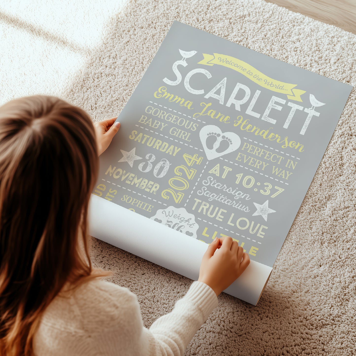 Custom Baby Print - Girl Retro Style