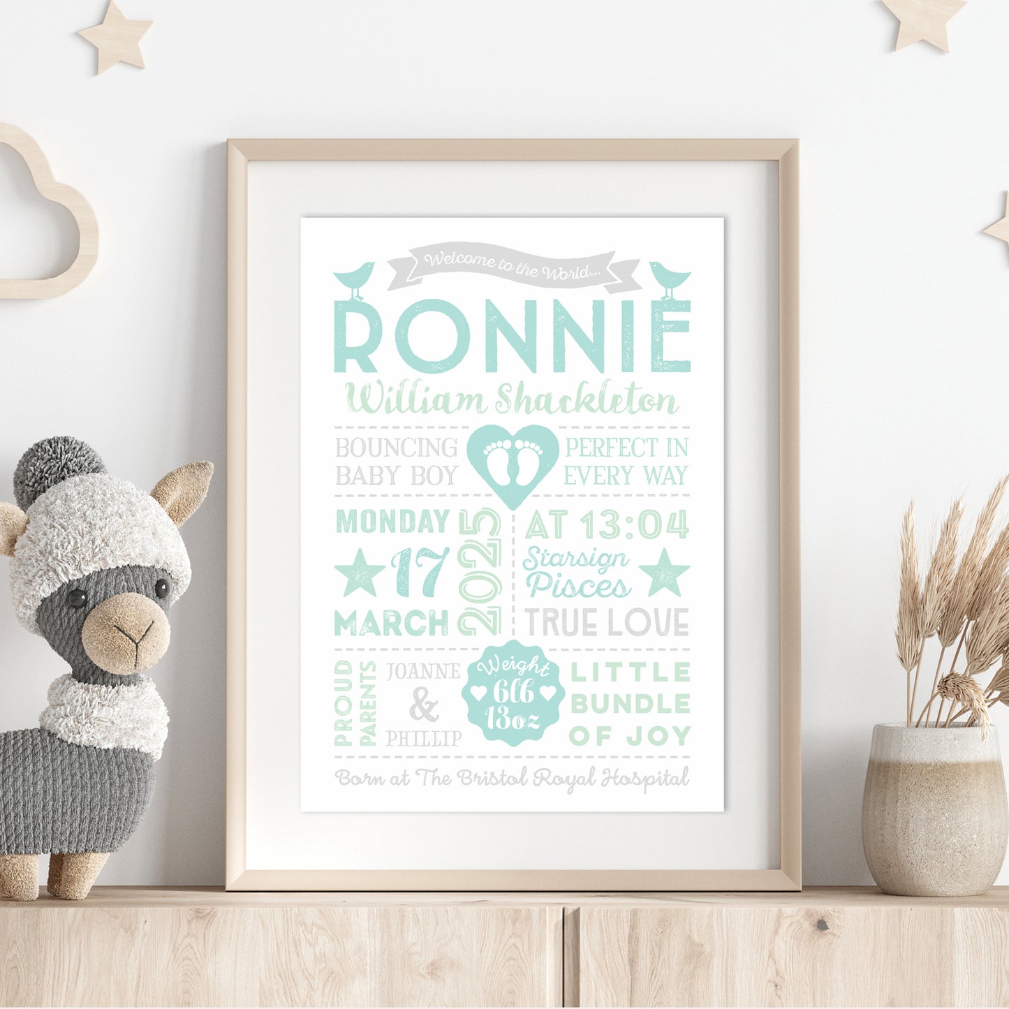 Custom Baby Print - Boy Retro Style