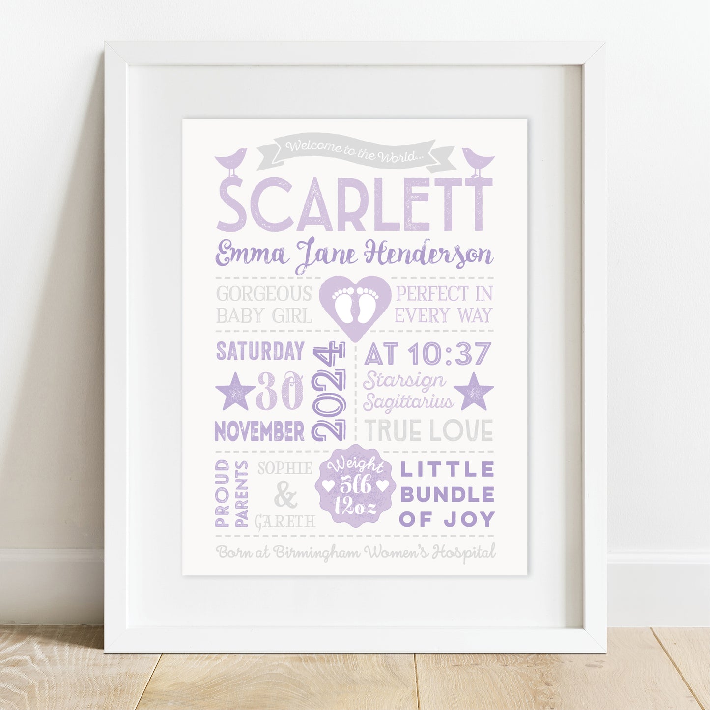 Custom Baby Print - Girl Retro Style