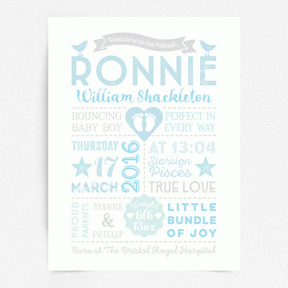 Custom Baby Print - Boy Retro Style