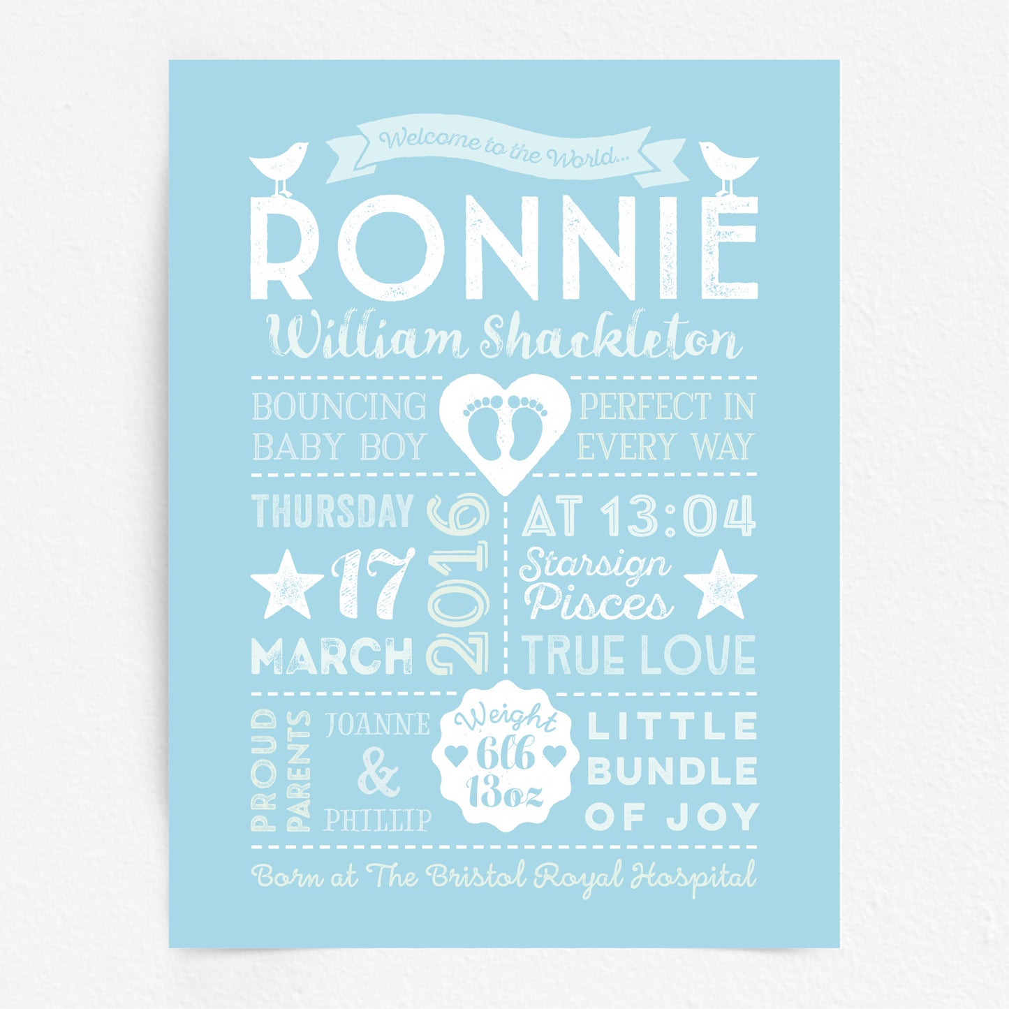 Custom Baby Print - Boy Retro Style