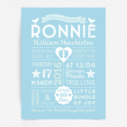 Custom Baby Print - Boy Retro Style