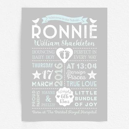 Custom Baby Print - Boy Retro Style