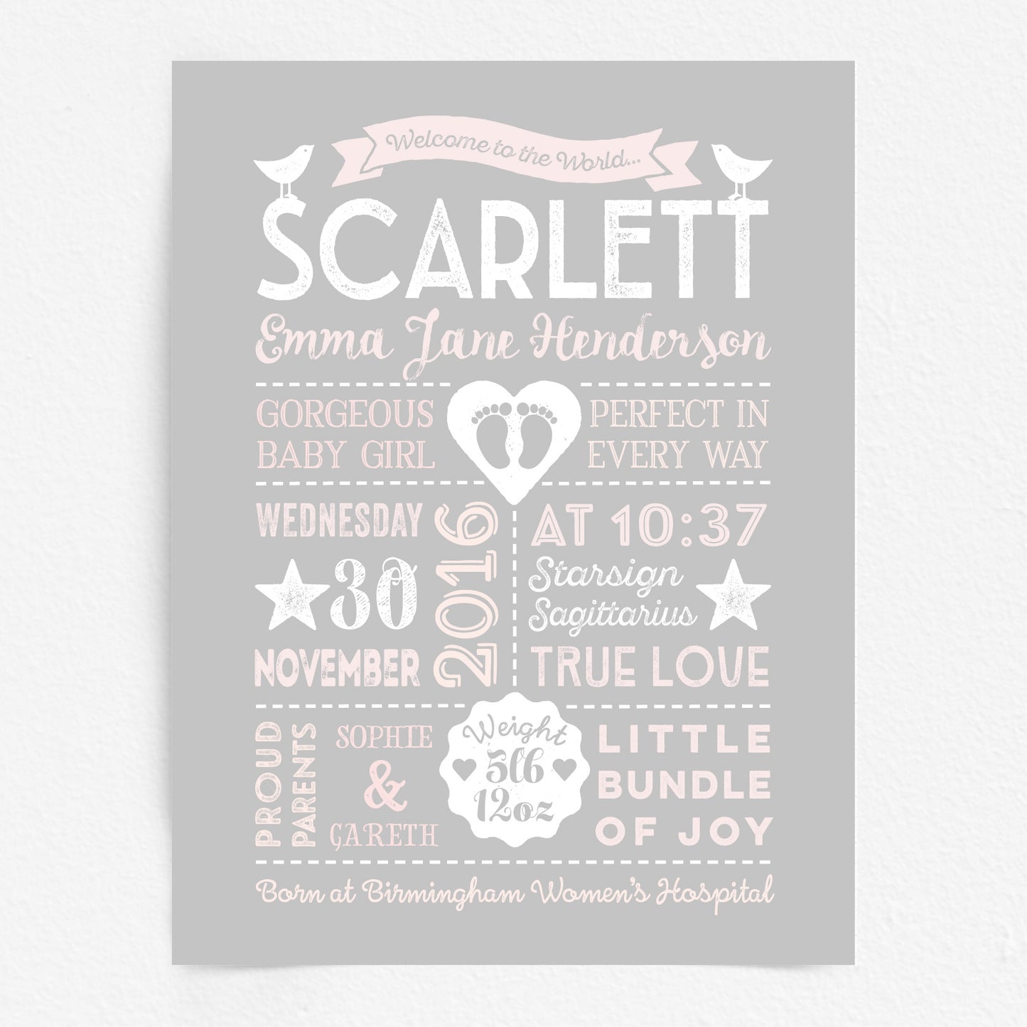 Custom Baby Print - Girl Retro Style