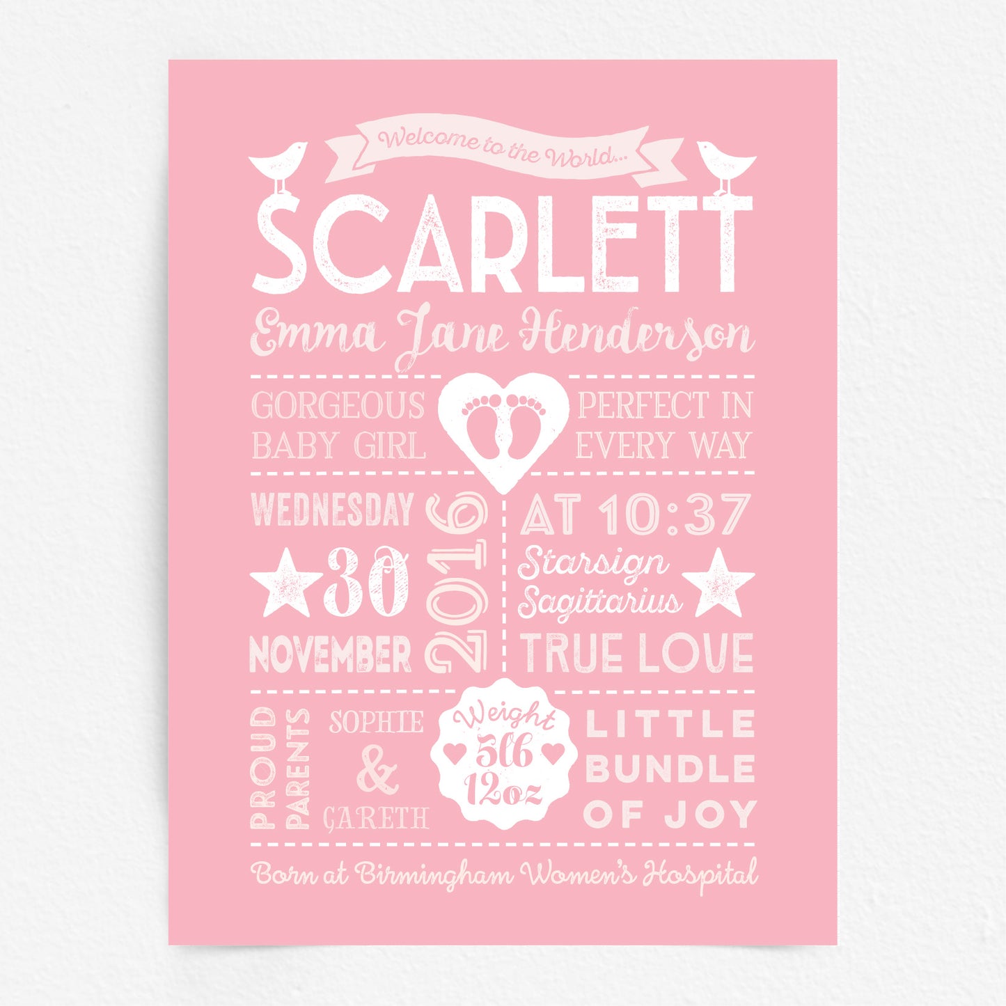 Custom Baby Print - Girl Retro Style