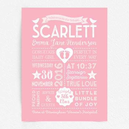 Custom Baby Print - Girl Retro Style