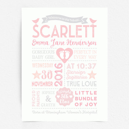 Custom Baby Print - Girl Retro Style