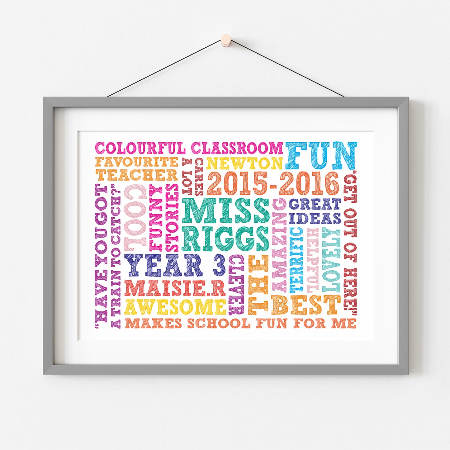 Custom Teacher Word Art Print