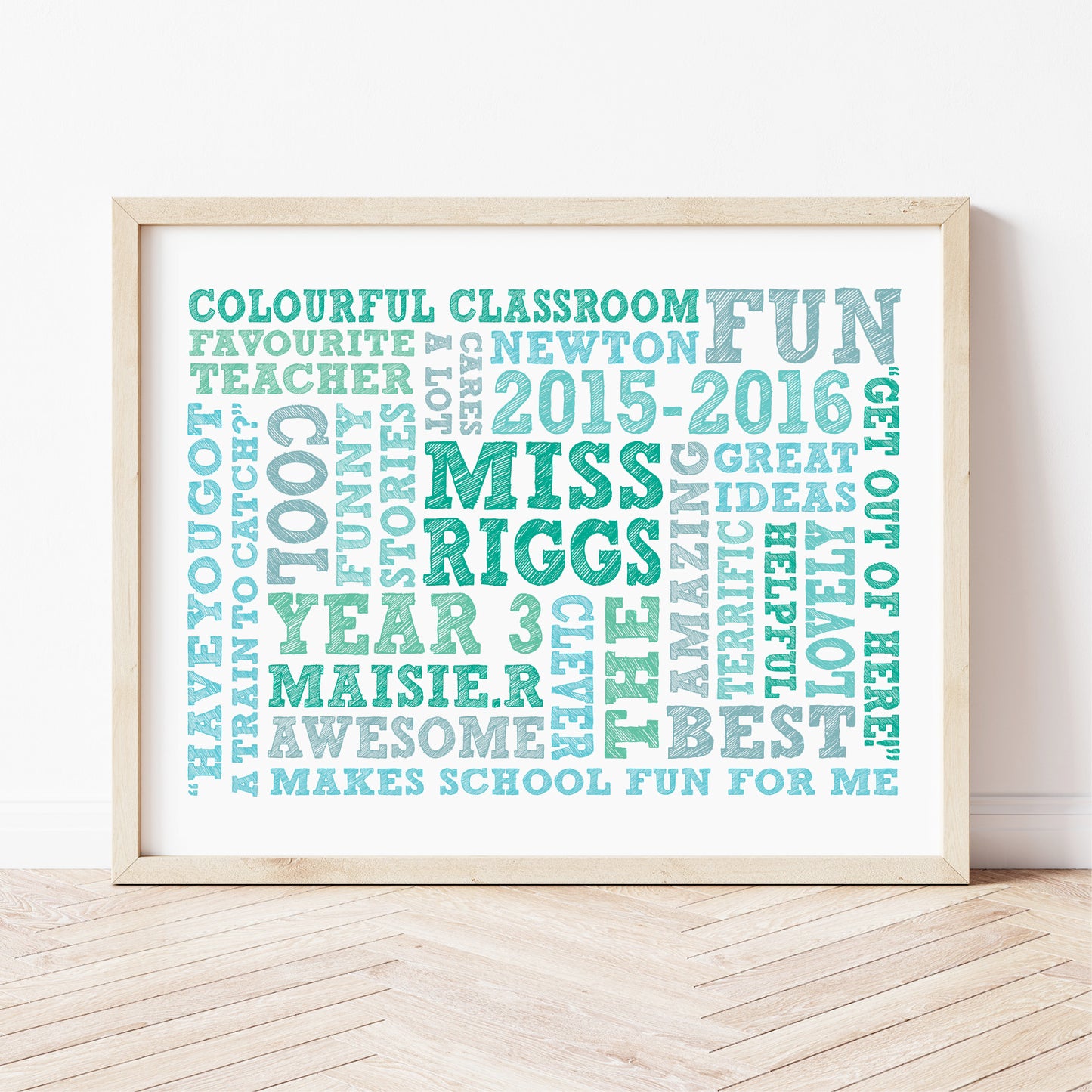 Custom Teacher Word Art Print