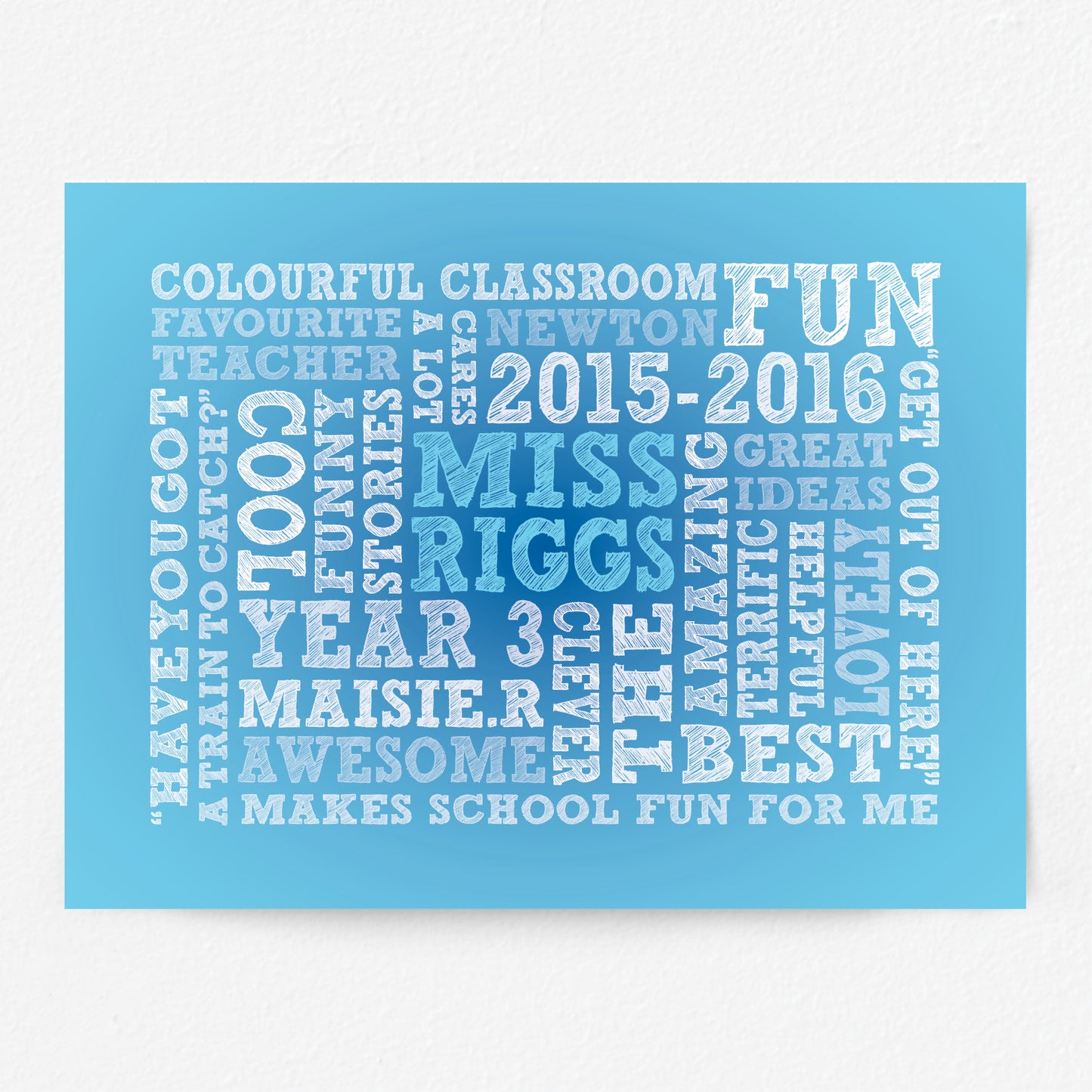 Custom Teacher Word Art Print