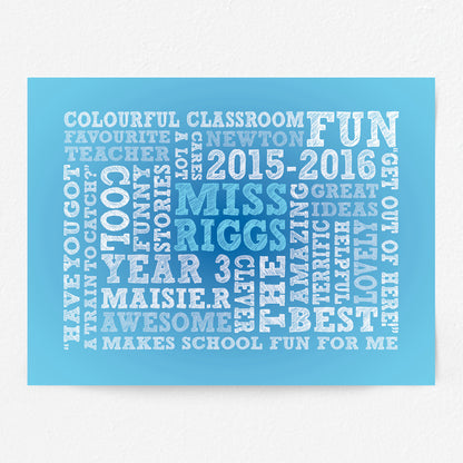 Custom Teacher Word Art Print