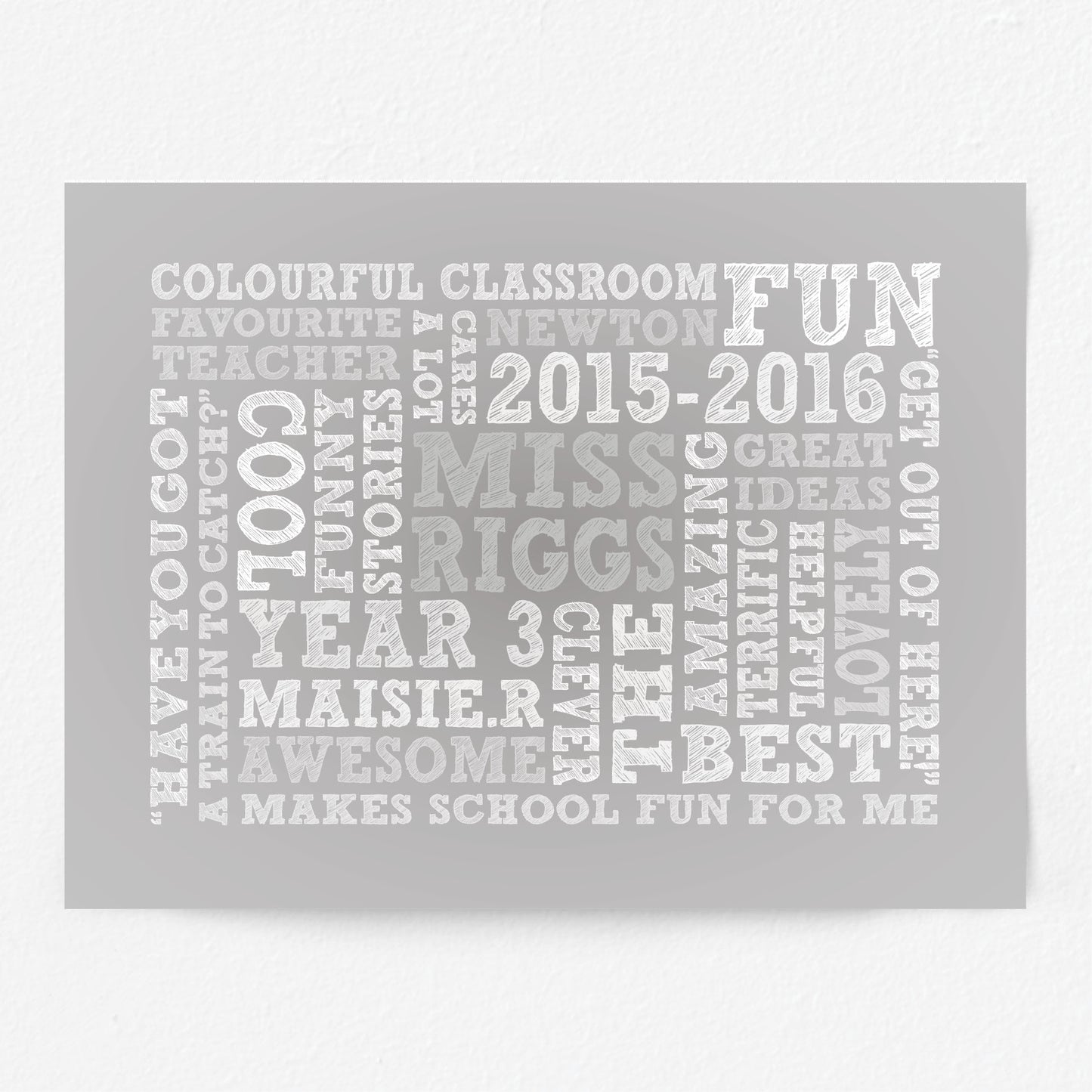 Custom Teacher Word Art Print