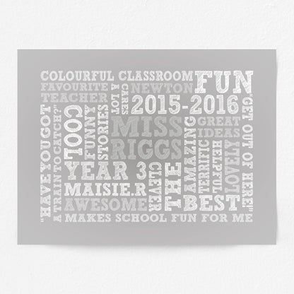 Custom Teacher Word Art Print