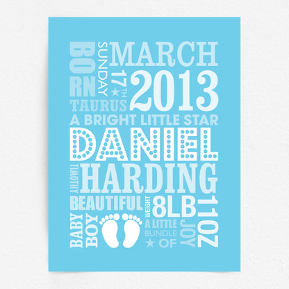 Custom Baby Print - Boy Name in Lights