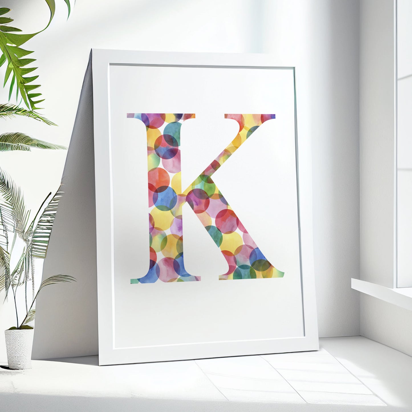 Custom Initial Print - Kaleidoscope Colours