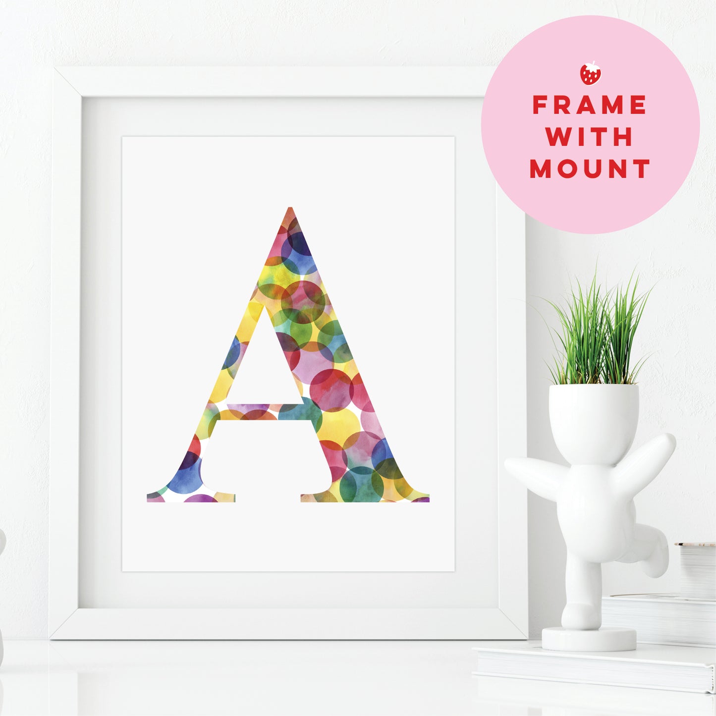 Custom Initial Print - Kaleidoscope Colours