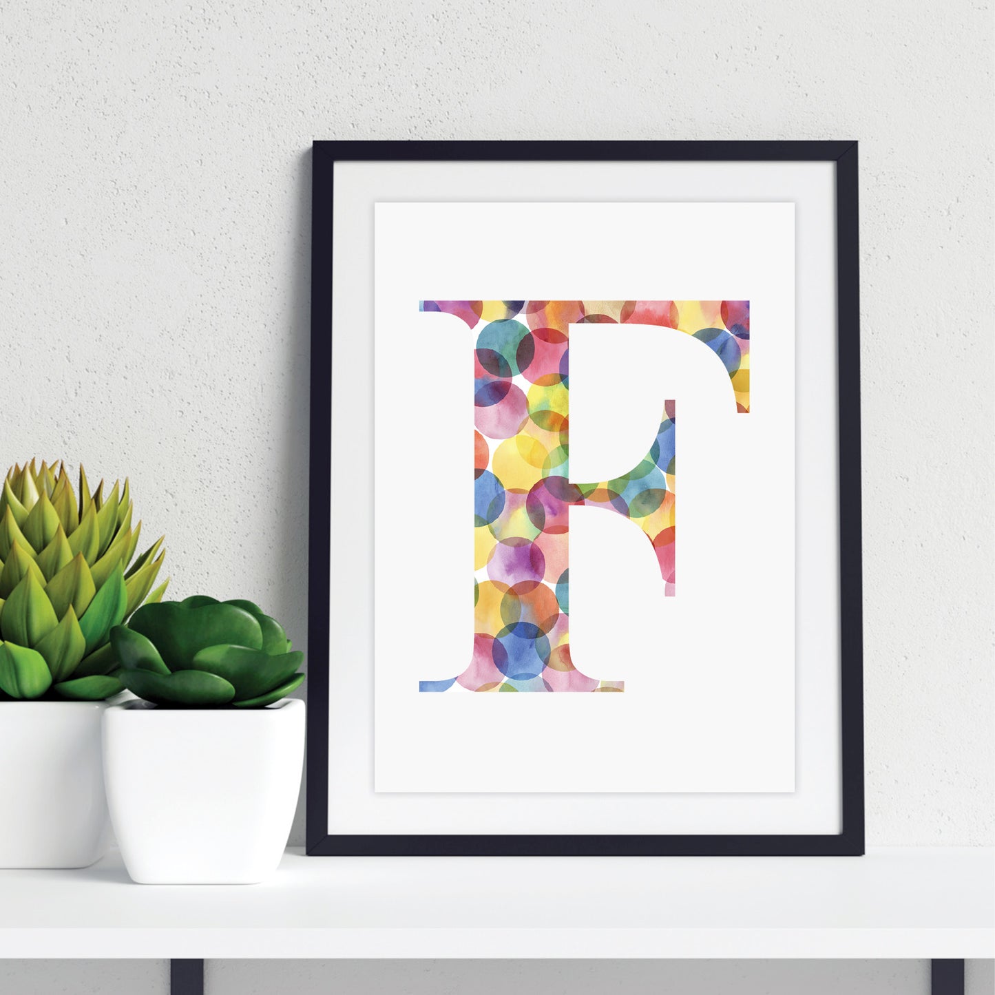 Custom Initial Print - Kaleidoscope Colours