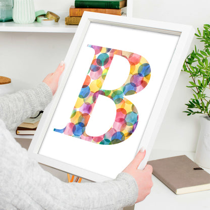 Custom Initial Print - Kaleidoscope Colours