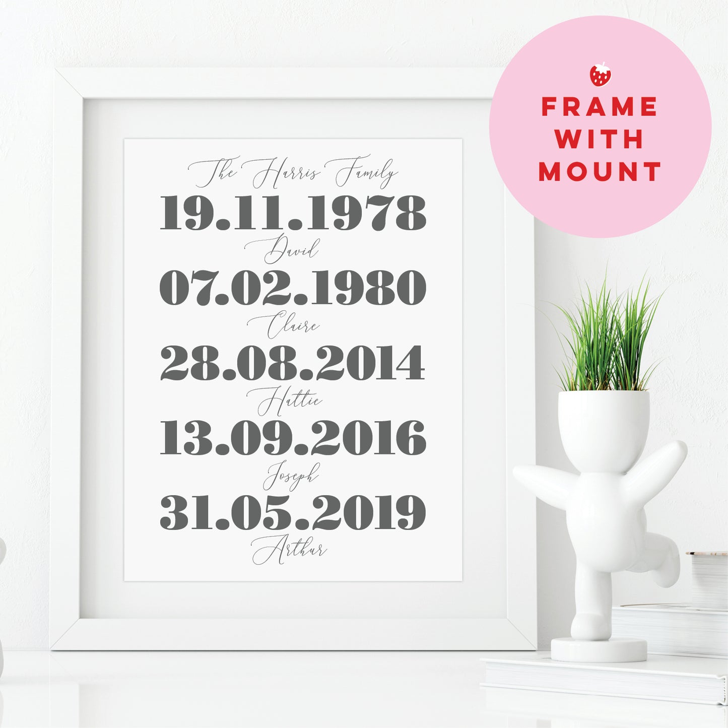 Custom Special Dates Print - Bold and Script List