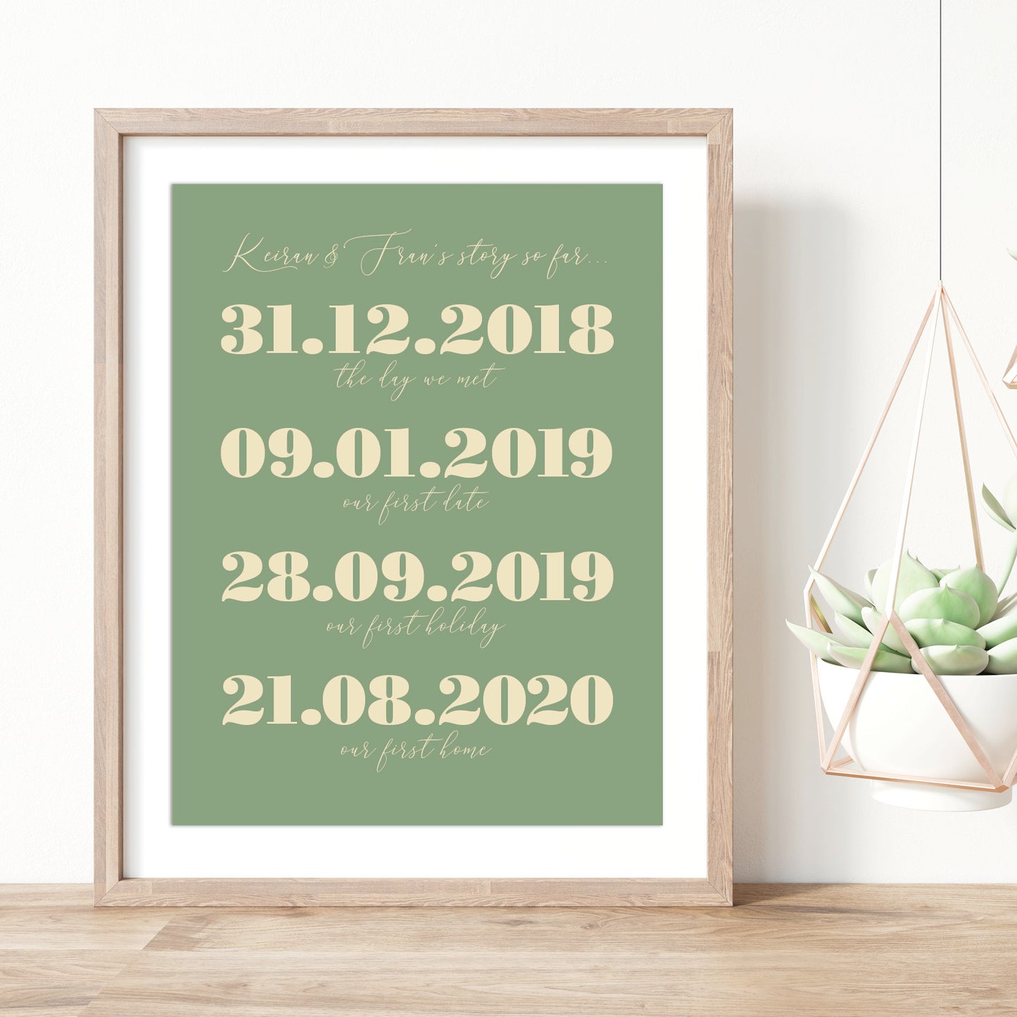 Custom Special Dates Print - Bold and Script List