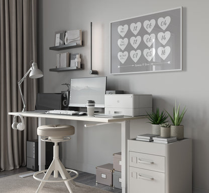 Custom Special Dates Print - Hearts