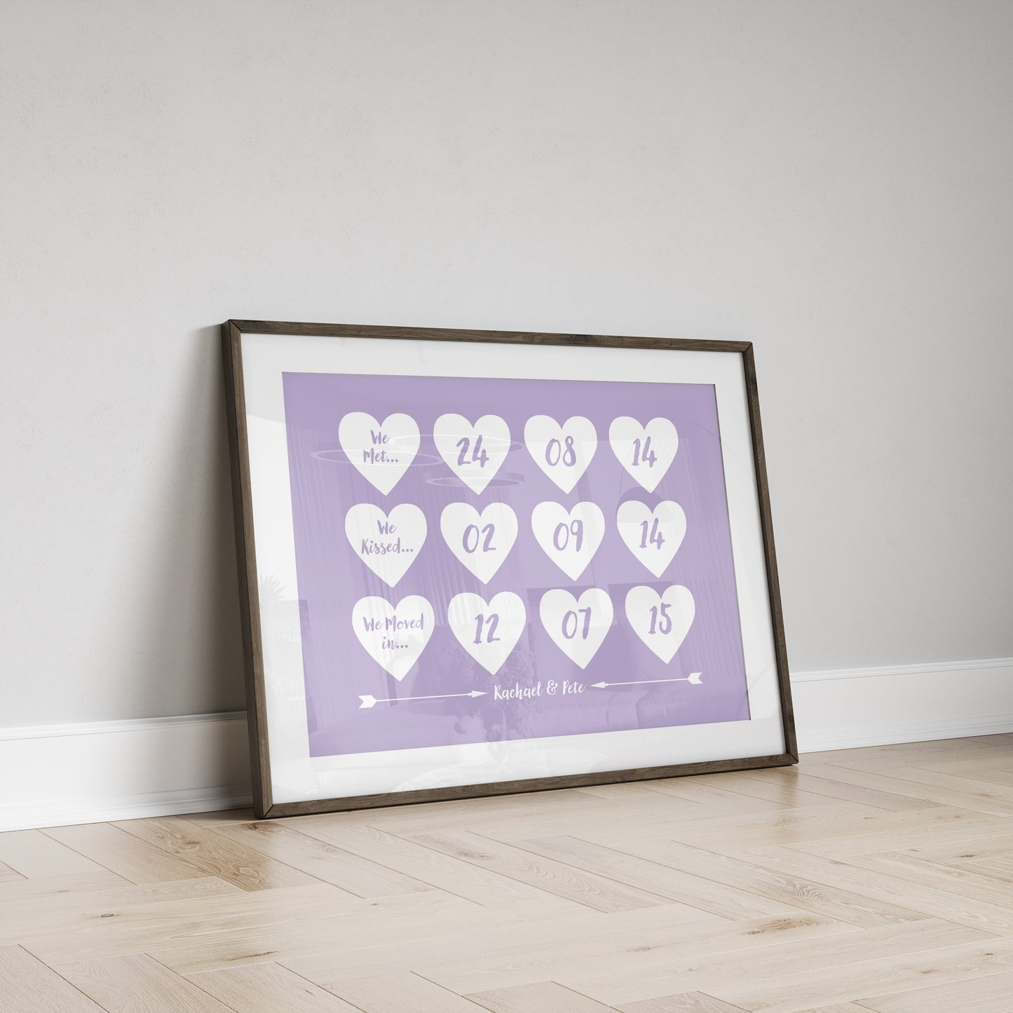 Custom Special Dates Print - Hearts