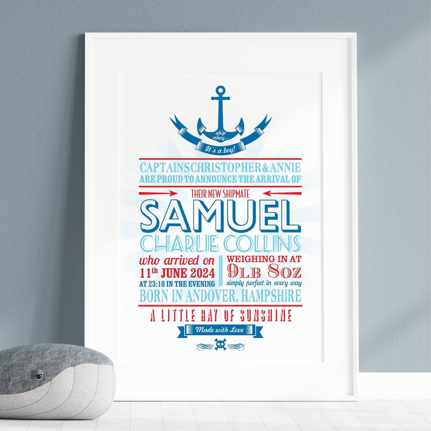 Custom Baby Print - Nautical Anchor