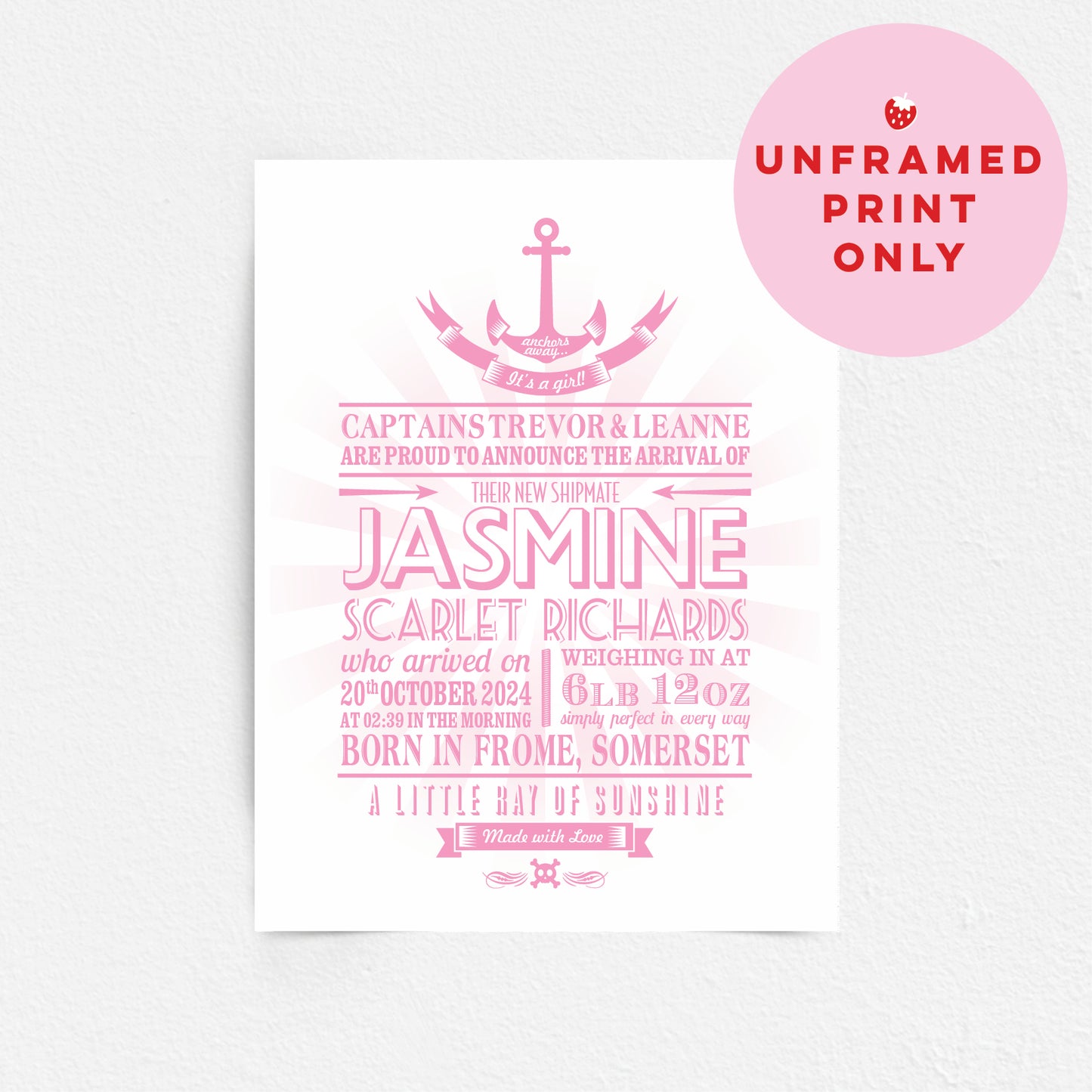 Custom Baby Print - Nautical Anchor