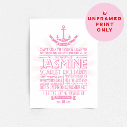 Custom Baby Print - Nautical Anchor
