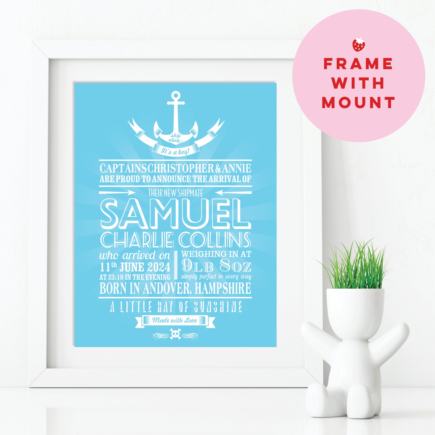 Custom Baby Print - Nautical Anchor