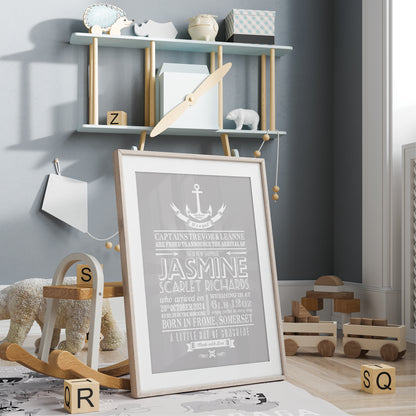 Custom Baby Print - Nautical Anchor