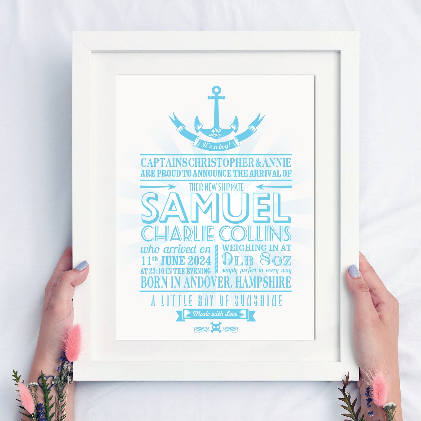 Custom Baby Print - Nautical Anchor