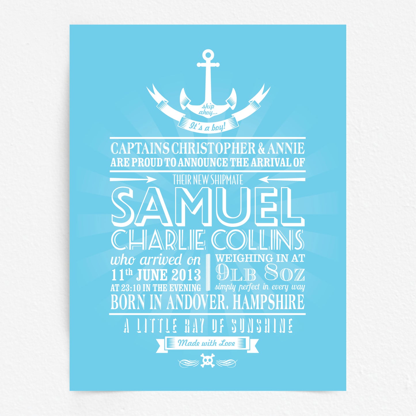 Custom Baby Print - Nautical Anchor