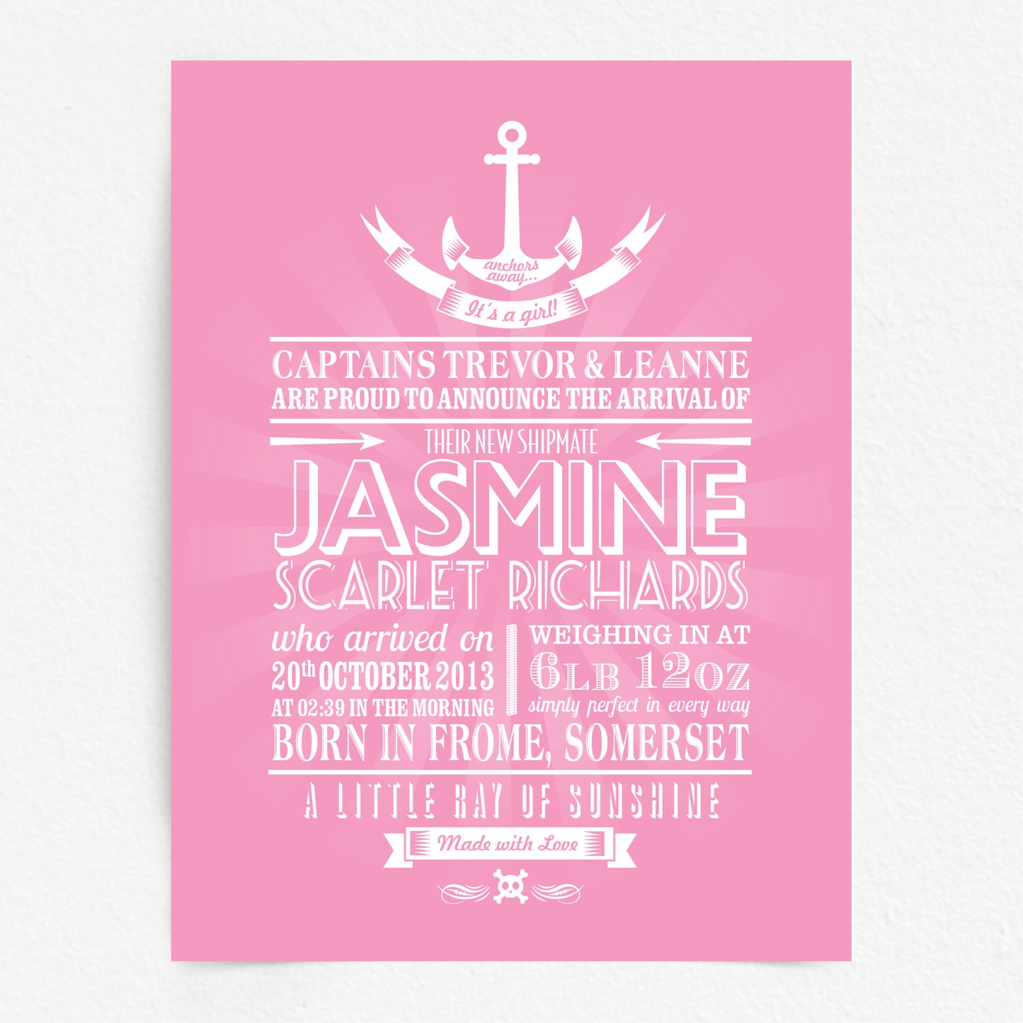 Custom Baby Print - Nautical Anchor