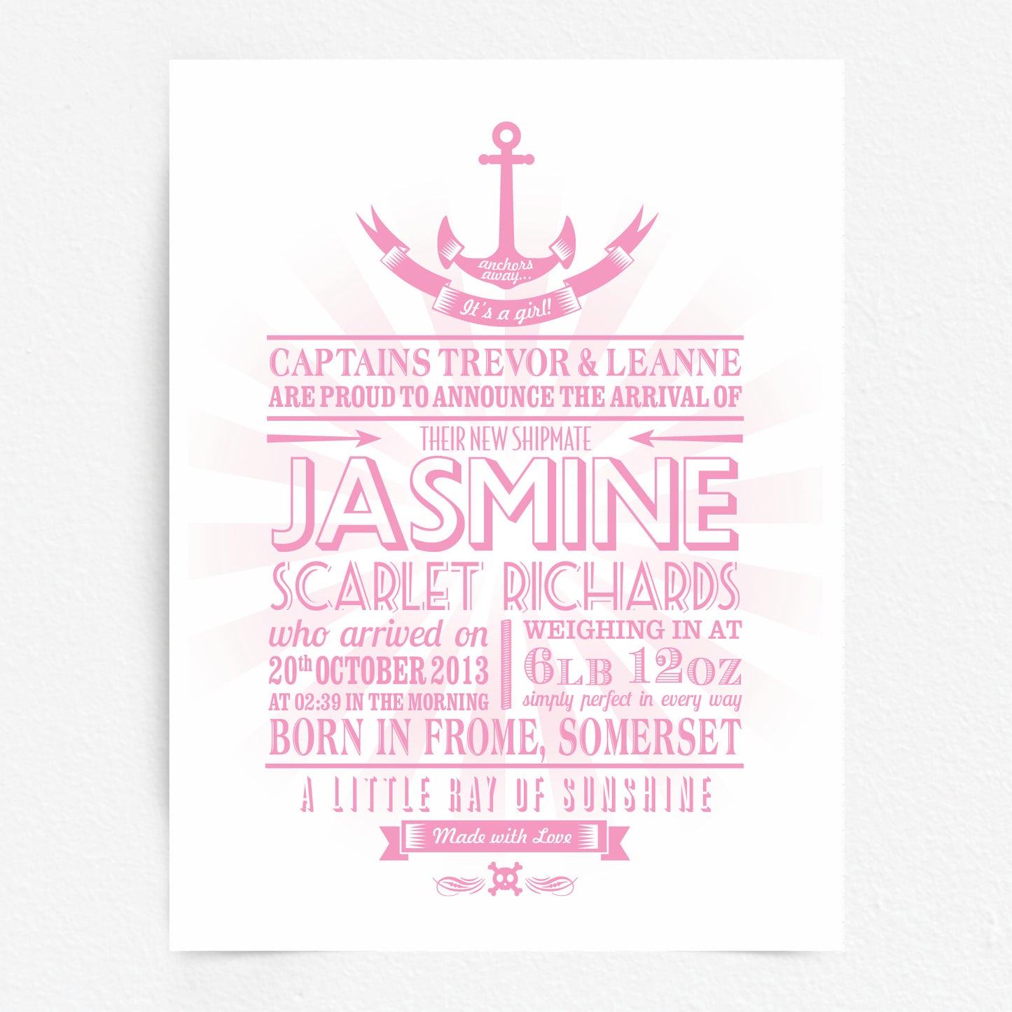 Custom Baby Print - Nautical Anchor