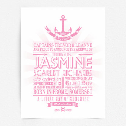 Custom Baby Print - Nautical Anchor