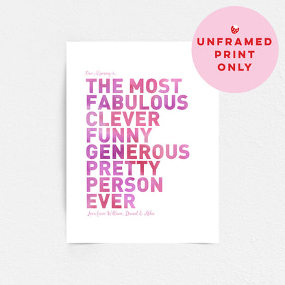 Custom Best Mum Print - Our Mummy Is...