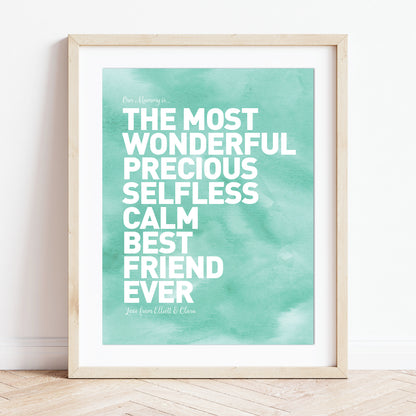 Custom Best Mum Print - Our Mummy Is...