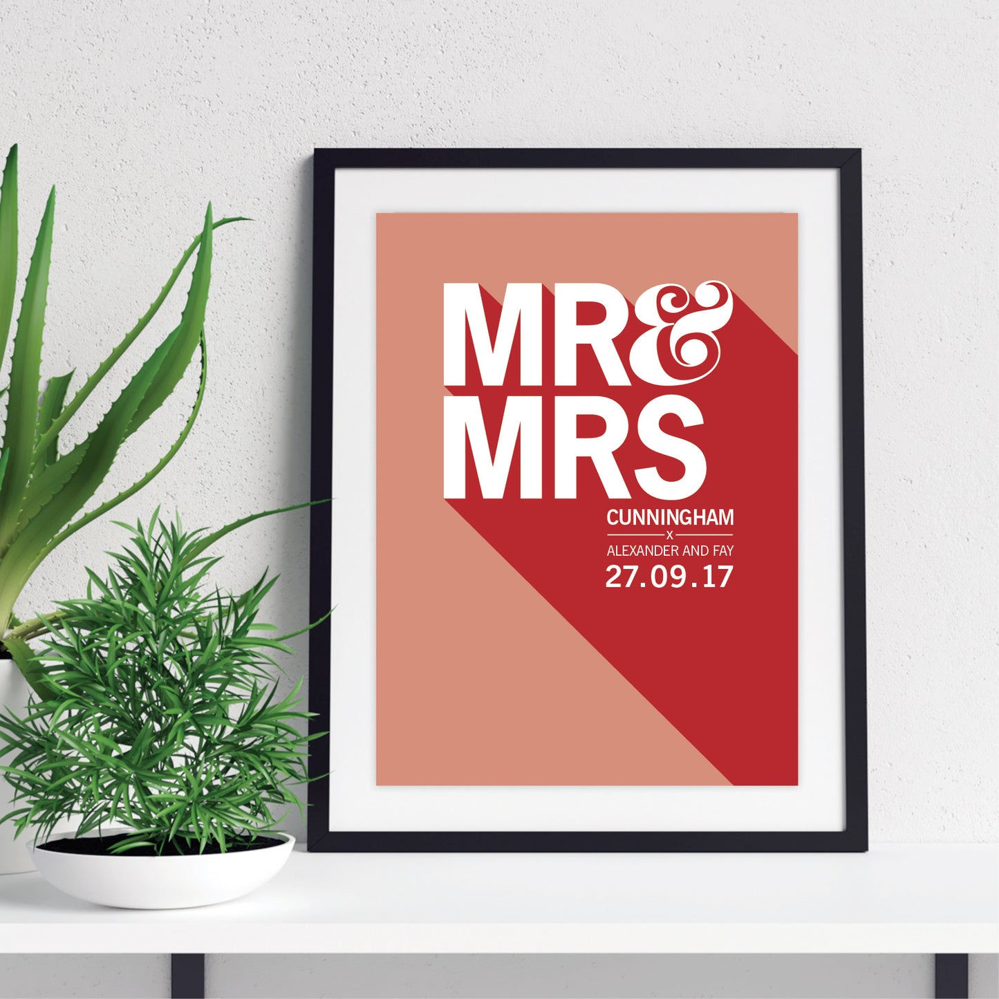 Custom Mr & Mrs Print - Bold Drop Shadow