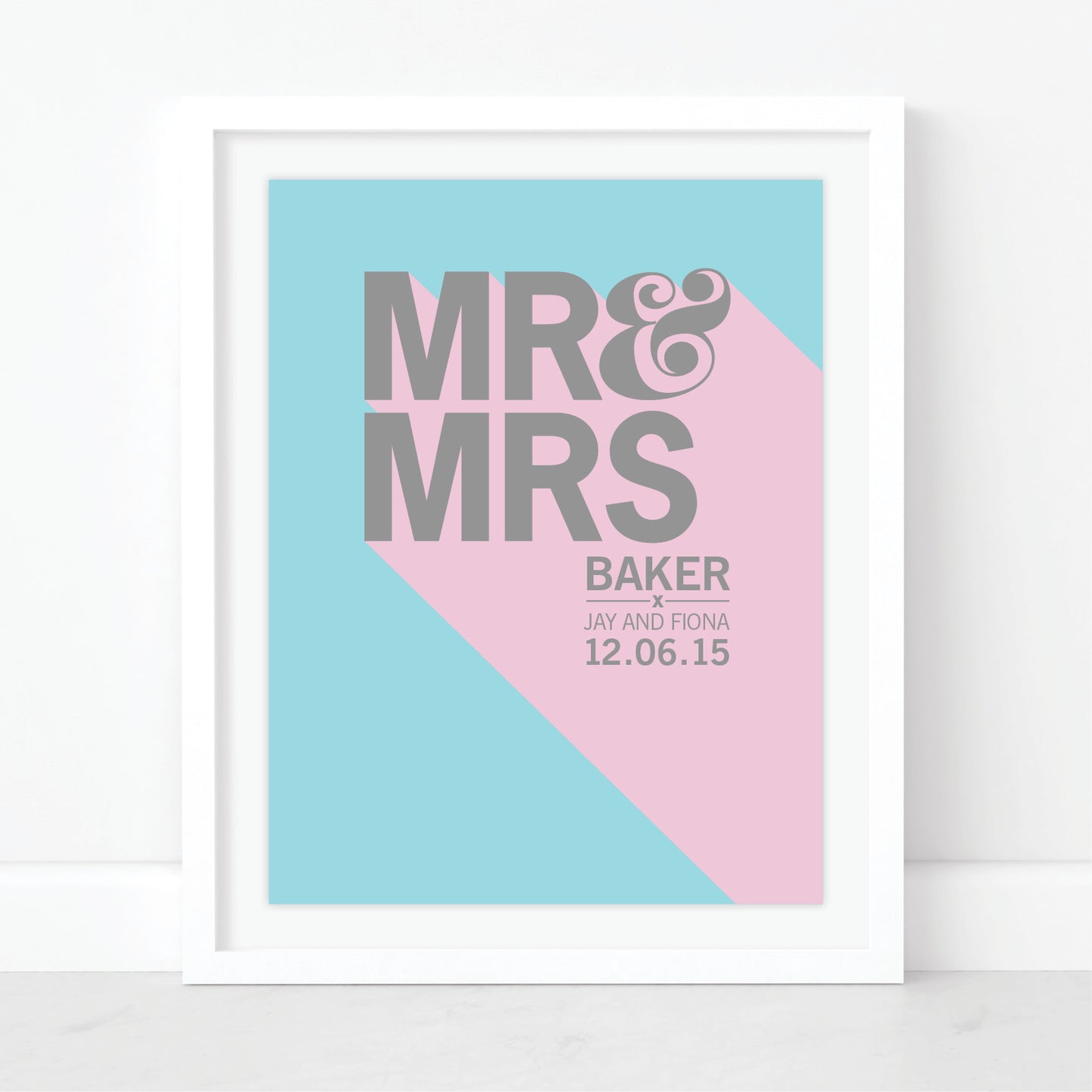 Custom Mr & Mrs Print - Bold Drop Shadow