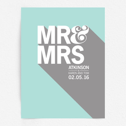 Custom Mr & Mrs Print - Bold Drop Shadow