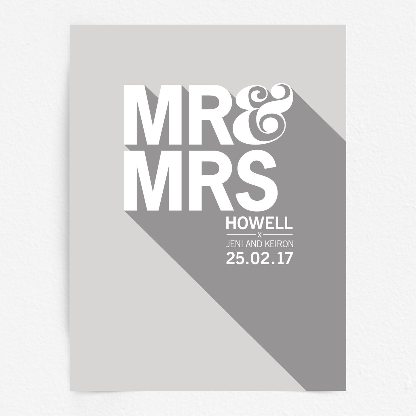 Custom Mr & Mrs Print - Bold Drop Shadow