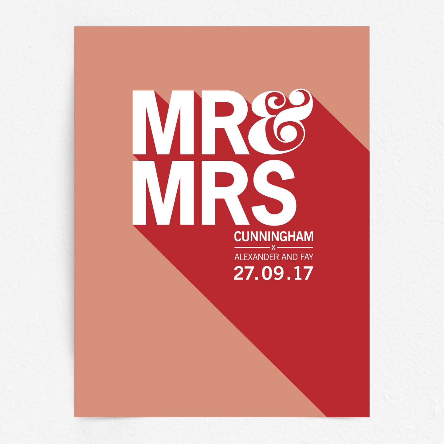 Custom Mr & Mrs Print - Bold Drop Shadow