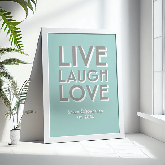 Custom Couples Print - Live Laugh Love