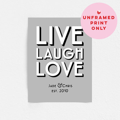 Custom Couples Print - Live Laugh Love